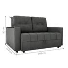 Sofá Cama Para Sala De Estar Remy Veludo Maserati Chumbo