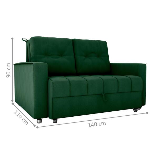 Sofá Cama Para Sala De Estar Remy Veludo Maserati Verde | Leroy Merlin