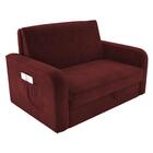 Sofá Cama Para Sala De Estar Remy Veludo Maserati Vermelho