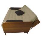 Sofá Cama Paris Acquablock Bege Madeira Maciça Cor Imbuia