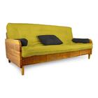 Sofá Cama Paris Amarelo Madeira Maciça Alto Padrão