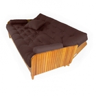 Sofá Cama Paris Ripado Acquablock Marrom Madeira Nobre