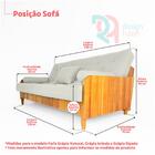 Sofá Cama Paris Ripado Sarja Impermeável Chumbo Madeira Nobre