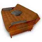 Sofá Cama Paris Sarja Caramelo Madeira Nobre Cor Imbuia