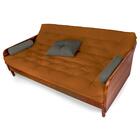 Sofá Cama Paris Sarja Caramelo Madeira Nobre Cor Imbuia