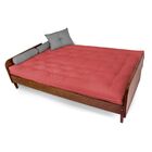 Sofá Cama Paris Sarja Goiaba Madeira Nobre Cor Imbuia