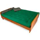 Sofá Cama Paris Sarja Verde Bandeira Madeira Maciça Alto Padr