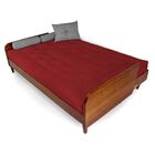 Sofá Cama Paris Sarja Vermelho Carmim Madeira Nobre Cor Imbuia
