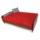 Sofá Cama Paris Vermelho Madeira Maciça Cor Imbuia