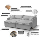 Sofá Cama Portinari 2 Lugares Retrátil 184 Cm Cinza Claro