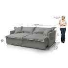 Sofá Cama Portinari 2 Lugares Retrátil  216 Cm Cinza Escuro