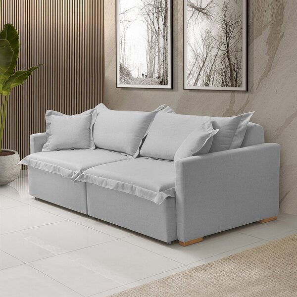 Sofá Cama Portinari 2 Lugares Retrátil Claro 216 Cm Cinza Cla