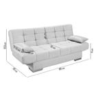 Sofá Cama Premium Retrátil Estofado Espuma D26 Chumbo