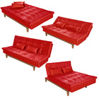 Sofá Cama Recínavel 5 Posições Versátil Dubai Madero Vermelho