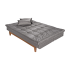 Sofá Cama Reclinável 2 Lugares Change Veludo Cinza G30 - Gran