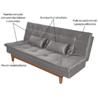 Sofá Cama Reclinável 2 Lugares Change Veludo Cinza G30 - Gran