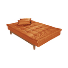 Sofá Cama Reclinável 2 Lugares Change Veludo Terracota G30 -