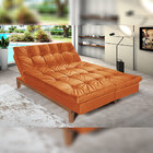 Sofá Cama Reclinável 2 Lugares Change Veludo Terracota G30 -