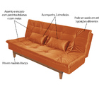 Sofá Cama Reclinável 2 Lugares Change Veludo Terracota G30 -