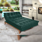 Sofá Cama Reclinável 2 Lugares Change Veludo Verde G30 - Gran