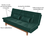 Sofá Cama Reclinável 2 Lugares Change Veludo Verde G30 - Gran