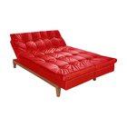 Sofá Cama Reclinável 2 Lugares Change Veludo Vermelho G30 - G