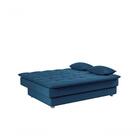 Sofá Cama Reclinável 2 Lugares Penélope - Veludo Petroleo