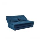 Sofá Cama Reclinável 2 Lugares Penélope - Veludo Petroleo