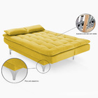 Sofá Cama Reclinável 2 Lugares Pérsia Veludo Amarelo