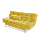Sofá Cama Reclinável 2 Lugares Pérsia Veludo Amarelo