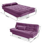 Sofá Cama Reclinável 2 Lugares Pérsia Veludo Roxo