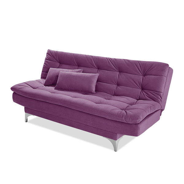 Sofá Cama Reclinável 2 Lugares Pérsia Veludo Roxo
