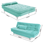 Sofá Cama Reclinável 2 Lugares Pérsia Veludo Verde Ciáno