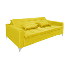 Sofá Cama Reclinável 2 Lugares Practicus Veludo Amarelo G30 -