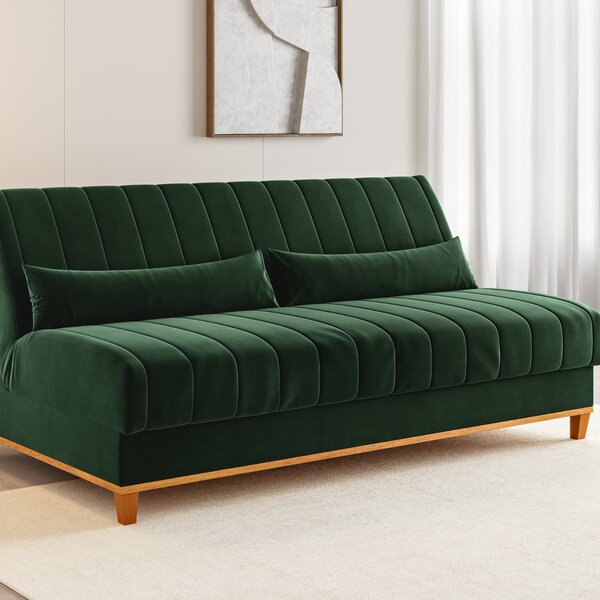 Sofá Cama Reclinável 3 Lugares 180cm Veludo Oliva Colors Oliva