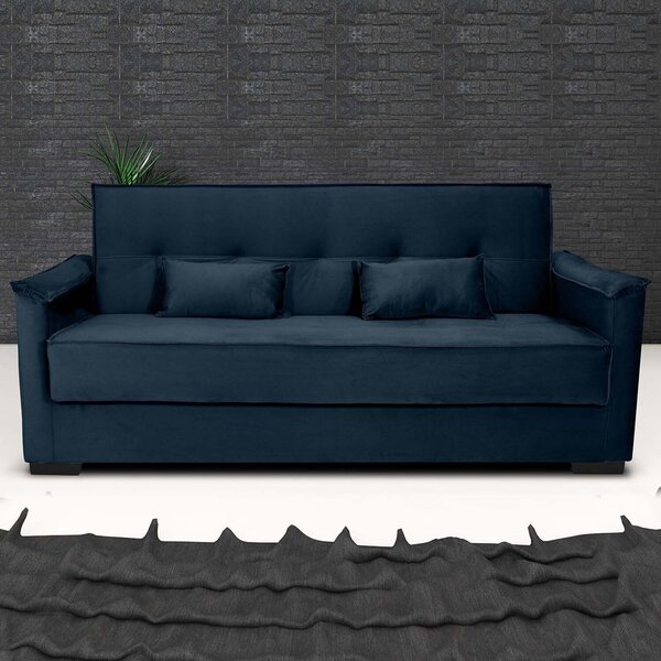 Sofá Cama Reclinável 3 Lugares 206 Cm Daniela Azul