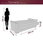Sofá Cama Reclinável 3 Lugares 206 Cm Daniela Azul
