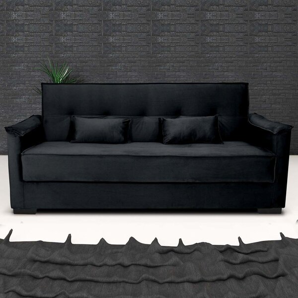 Sofá Cama Reclinável 3 Lugares 206 Cm Daniela Preto