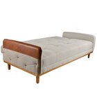 Sofá Cama Reclinável 3 Lugares Amsterdã Linho Bege