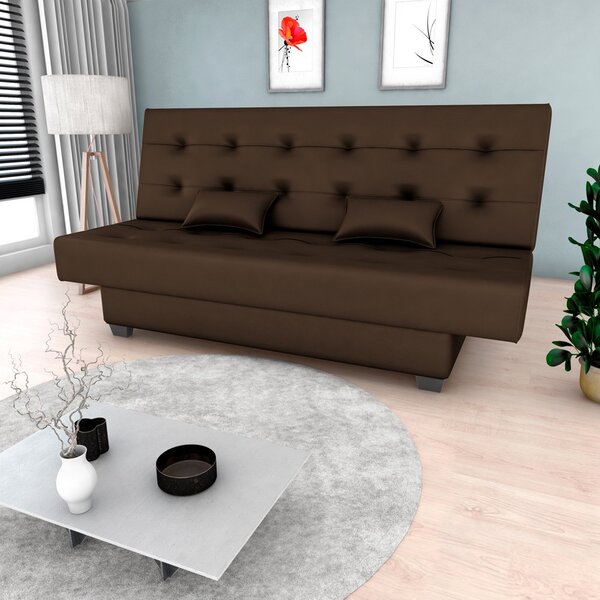 Sofá Cama Reclinável 3 Lugares Laila  Korino Marrom