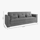 Sofá-cama Reclinável 3 Lugares Maria Suede Cinza