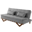 Sofá Cama Reclinável 94cm Lisboa Linho Cinza