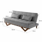 Sofá Cama Reclinável 94cm Lisboa Linho Cinza