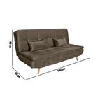 Sofá Cama Reclinável Antonella Em Veludo Light E 2 Almofadas