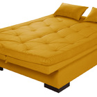 Sofá Cama Reclinável Com Baú Veludo Liso Essencial Multiuso A