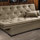 Sofá Cama Reclinável Com Baú Veludo Liso Essencial Multiuso B