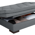 Sofá Cama Reclinável Com Baú Veludo Liso Essencial Multiuso C