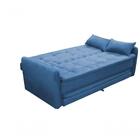 Sofá Cama Reclinável Com Cama Auxiliar Madalena - Azul Pena