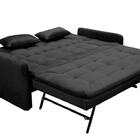 Sofá Cama Reclinável Com Cama Auxiliar Madalena - Preto Pena