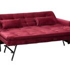 Sofá Cama Reclinável Com Cama Auxiliar Madalena - Veludo Vinho